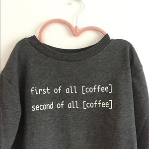 Sweater coffee message cute xs